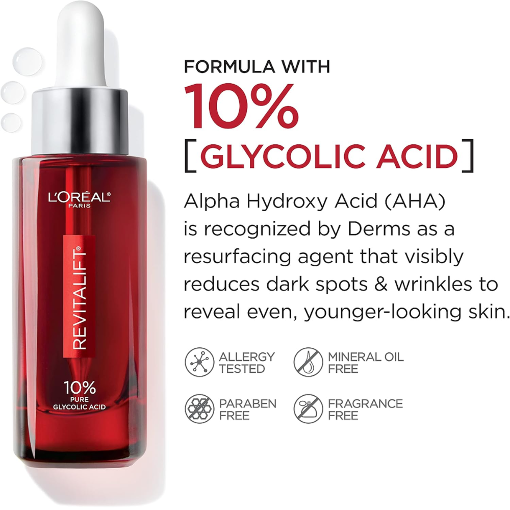 L'Oréal Revitalift Derm Intensives Sérum con 10% de Ácido Glicólico Puro 30 ml