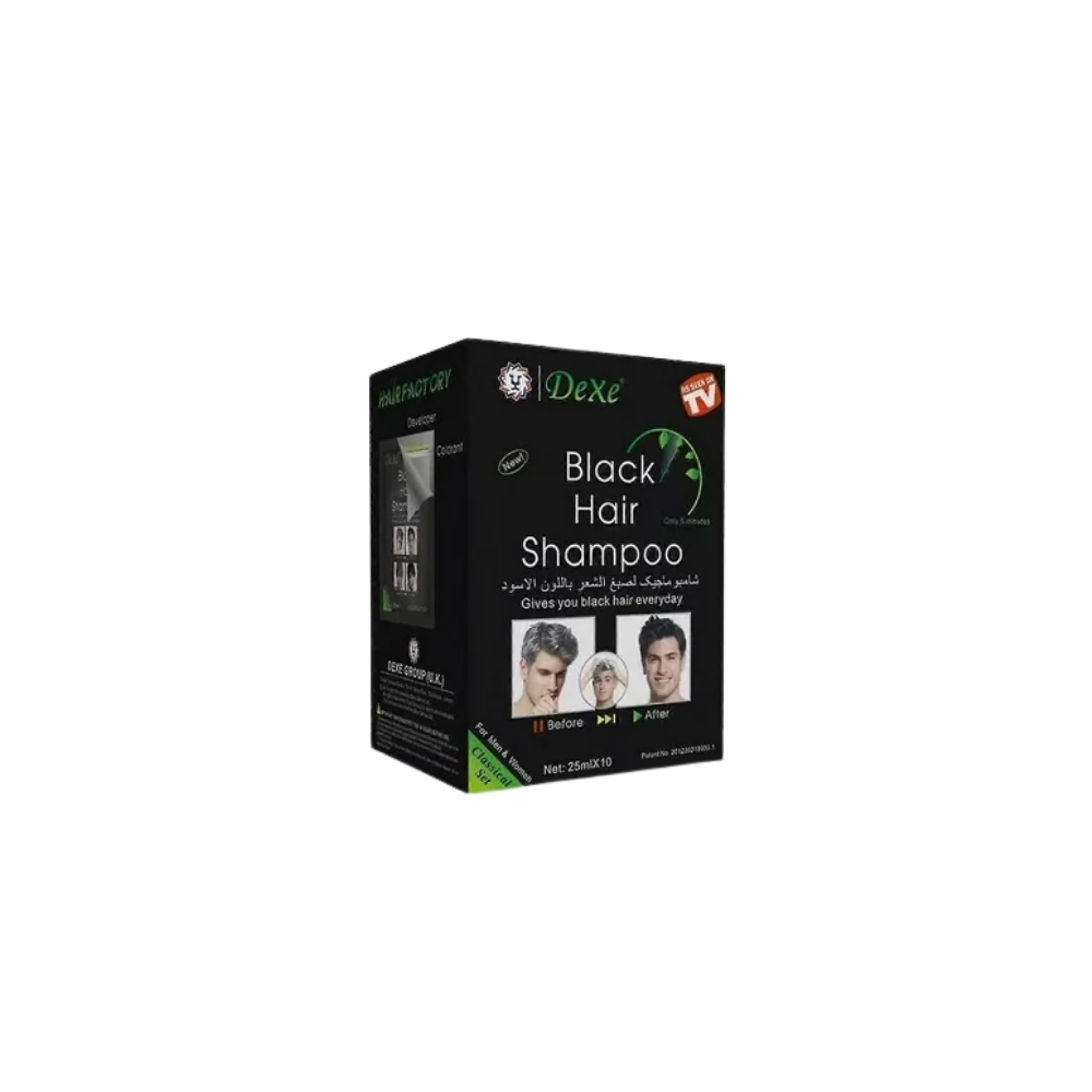 DEXE Black Hair Shampoo 25ml x10 – Shampoo Colorante Negro